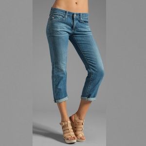AG Adriano Goldschmied Tomboy Cropped Ankle Boho Anthropologie Denim Jeans
